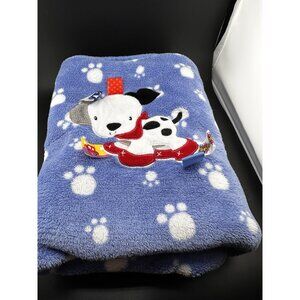 Taggies Blue Baby Blanket Plush Spotted Puppy Dog Paws 30x40" Sensory Tags Lovey